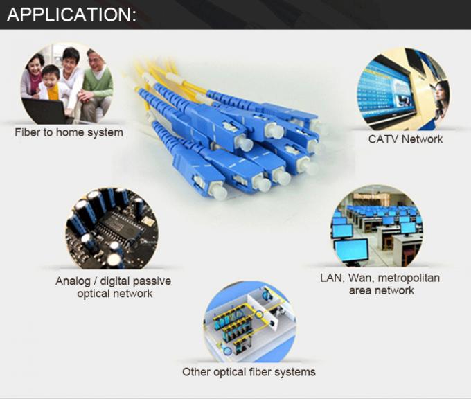 FTTH E2000 APC - SC / APC سیم کشی فیبر نوری، کابل ساده سیم تک حالت