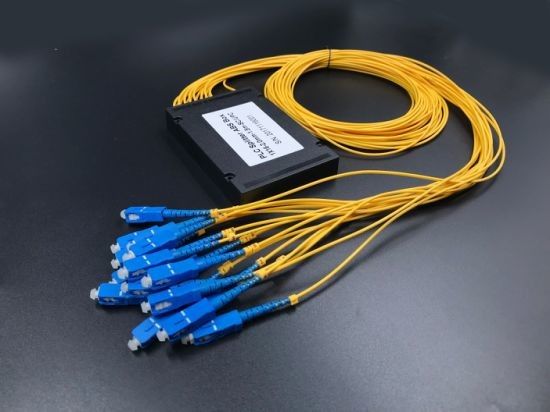 1 * 16 راه FTTH فیبر نوری PLC Splitter بسته جعبه ABS برای تجهیزات تست