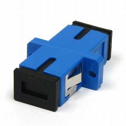 آداپتور فیبر نوری Single Mode Simple / SC / UPC با فلنج و کلاه سیاه گرد و غبار