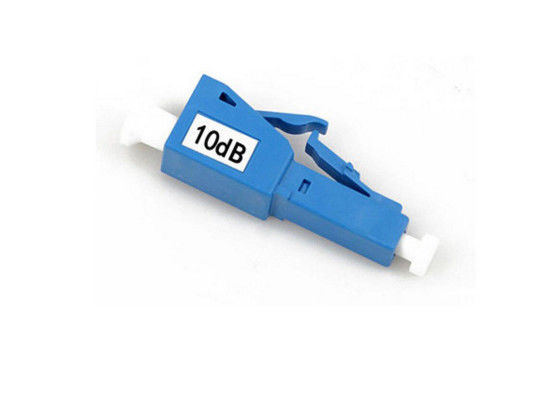 چین آبی کمپلکس فیبر نوری 10DB نر به زن با مسکن پلاستیکی / فلزی تامین کننده