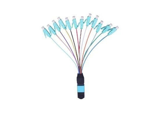 چین ضایعات بازده بالا MPO پچ بند زنانه OM3 MPO به LC طول 0.9mm طول 12 رنگ تامین کننده