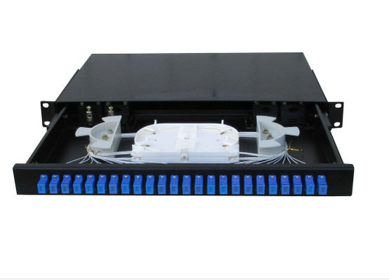 چین SC Simplex 1U 19 اینچ فیوز پانل پانچ 24 پورت ضد آب با رنگ سیاه تامین کننده