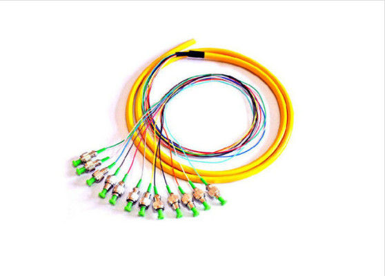 12 هسته Single Mode فیبر نوری فیبر نوری FC / APC 2.0mm 1M برای سیستم FTTH تامین کننده